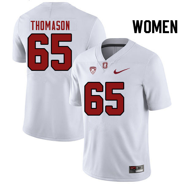 Women #65 Allen Thomason Stanford Cardinal College Football Jerseys Stitched Sale-White